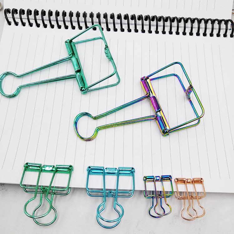 Electroplated Gold Fishtail Metal Clip: Creative Hollow Office and Book Clip