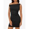 BITCED Fashion Summer Spring Solid Color Print Sleeveless Casual Dresses
