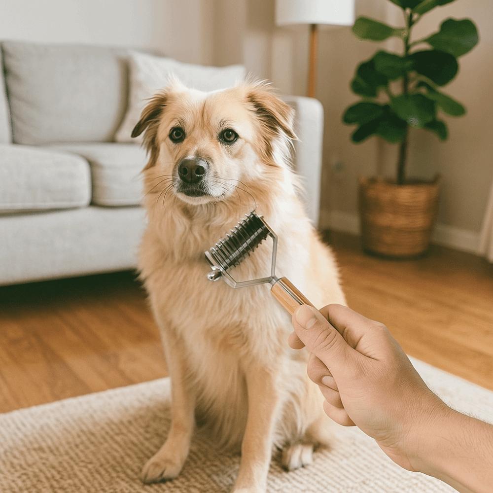 Wooden Handle Dog Shedding Comb Professional Cat Hair Cleaning Combs Pet Fur Trimmer Cleaning