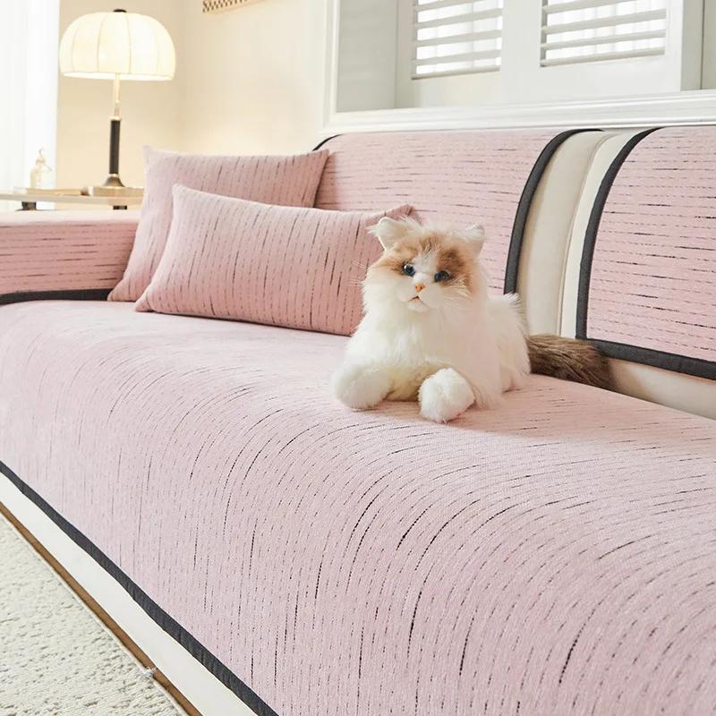 

Французская подушка для дивана Всесезонная универсальная нескользящая пылезащитная подушка для дивана Чехол для дивана Кремовый стиль Шениль Черная окантовка Коврик для дивана 30x50cm pillowcase