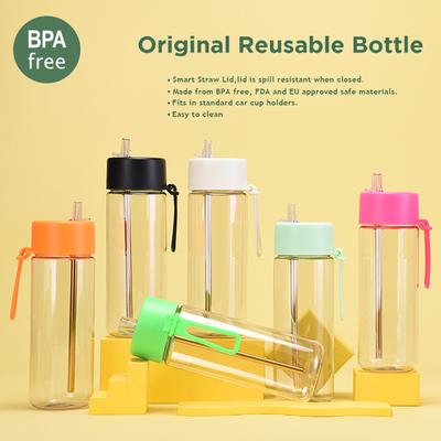 Dış Mekan Tritan Pipetli Bardak 740ml Güzellik Basit Geniş Ağızlı Günlük Bardak Taşınabilir Silikon Saplı Su Bardağı