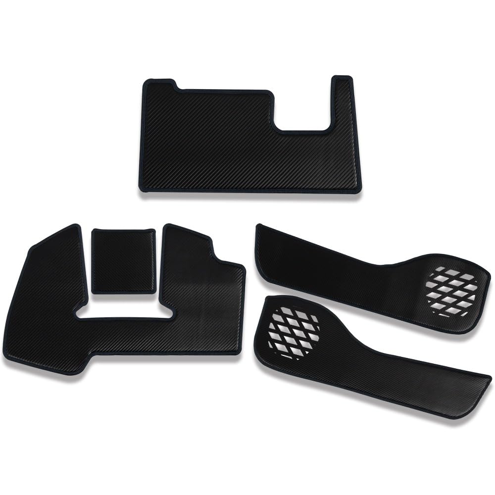 YOURS Delica Mini Kick Guard Set for Instrument Door Glove Box and Protects Against Scratches and Made In 3-Piece [Carbon-Look/Black] Panel, Trim,