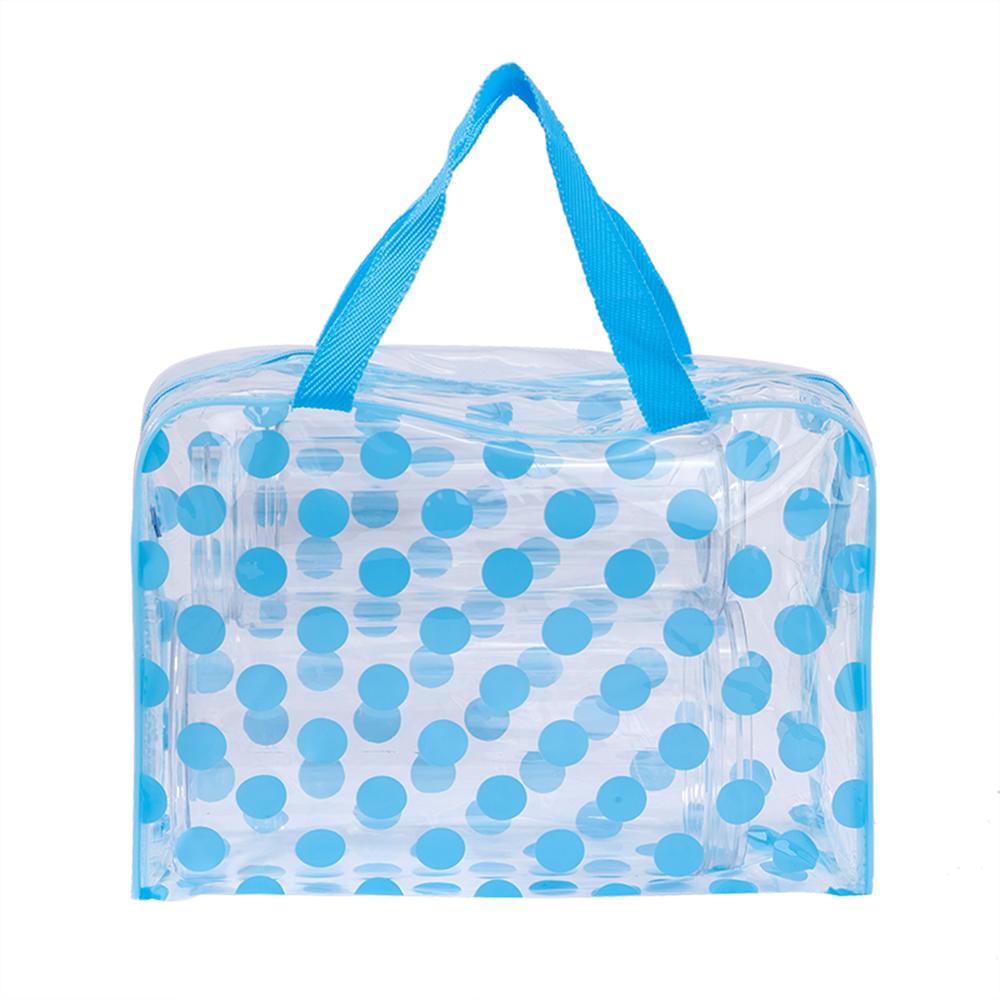 Damen Make-up Tasche Transparent Gepunktet Wasserdicht PVC Kosmetiktasche Tragbare Damen Aufbewahrungstasche Toilettenartikel Damen Waschtasche Handliche Aufbewahrungstasche