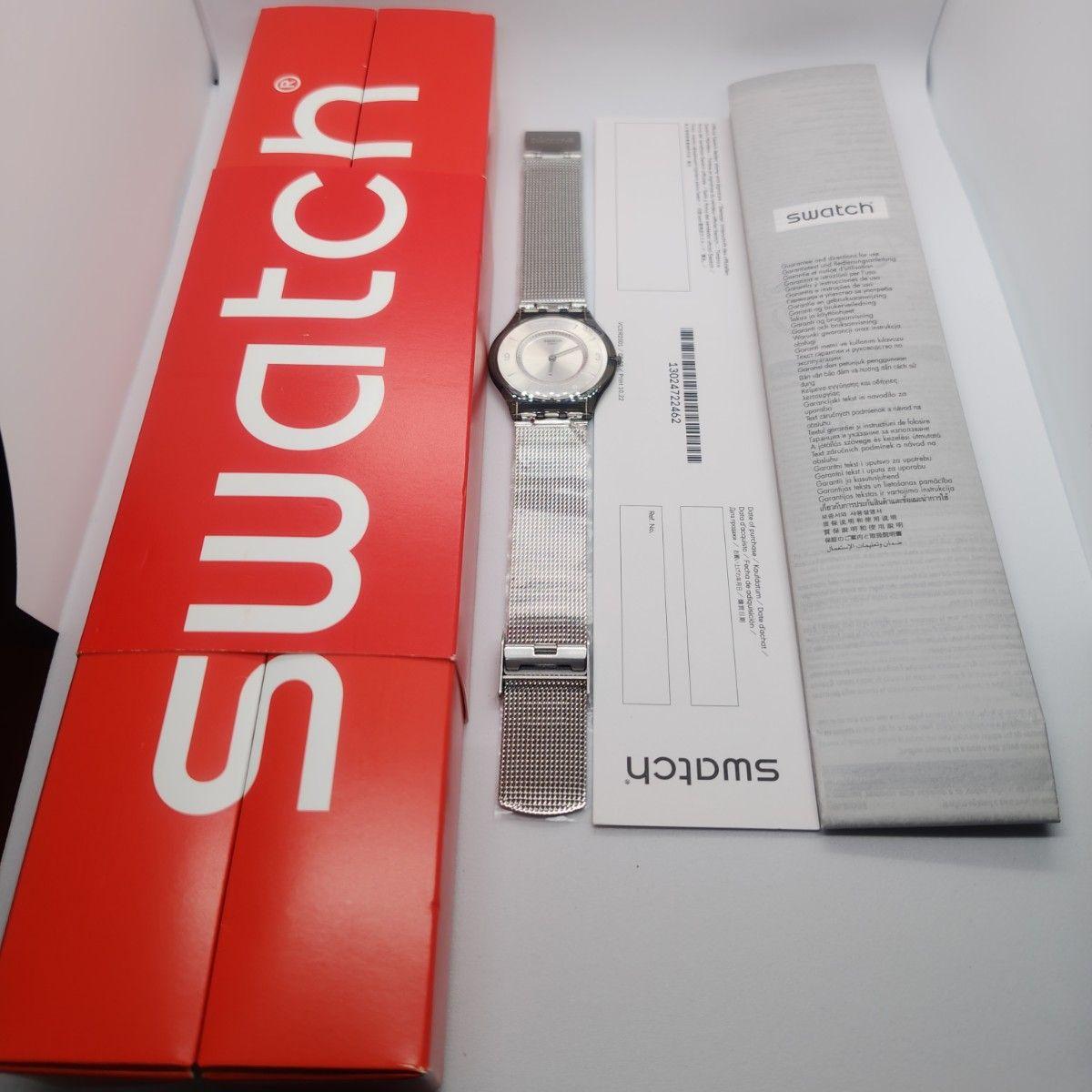 Б/у Неиспользованные Swatch METAL KNIT Металлический плетеный Мужские часы SS08M100M