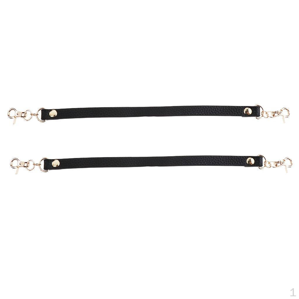 

Набор из 2 сменных ремней для сумки из искусственной кожи с короткими ручками, черный