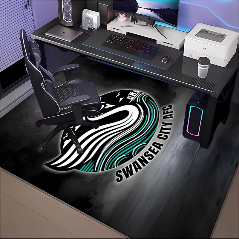 Swansea City Afc Crest Rug Game Carpet, Floor Mat for Bedroom Living Room Entryway Rug, Home Decor Idea Gift for Christmas birthday