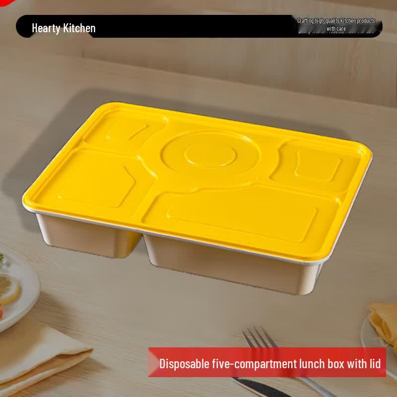 Xin Yi Chu Disposable 5-Compartment Meal Prep Containers with Lids