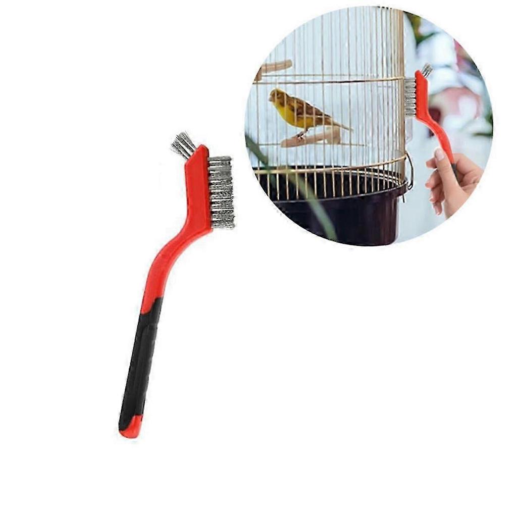 Bird Cage Cleaning Kit: 6 PCS Birdcage Brush Tools Set with Bird Poop Remover Scraper - Birdcage Accessory