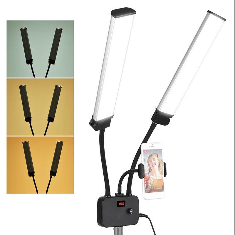 Dual-Arm LED Fill Light with Beauty Filter for Tender Skin Whitening
