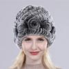 Hot Sell Women Winter Knitted Real Rex Rabbit Fur Hat Fluffy Natural Rex Rabbit Fur Cap Lady Good Elastic Genuine Fur Hats