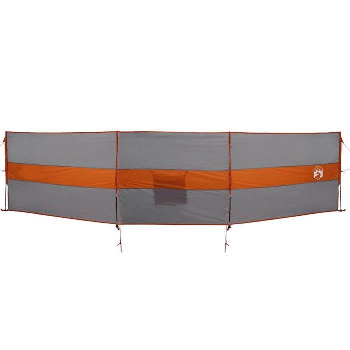 VidaXL Camping Windbreak Grey and Orange 490x123 Cm Waterproof, Beach Windbreak, Motorhome Windbreak, 4009656
