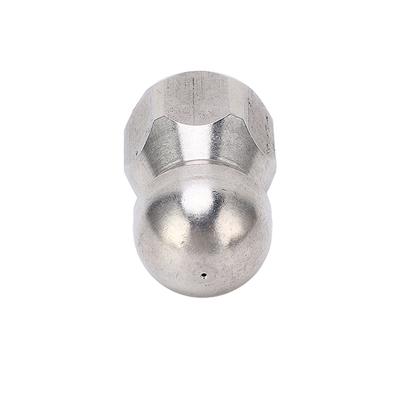 5000PSI High Pressure Washer Nozzle Pipe Dredging Cleaning Nozzle Stainless Steel Jetter Nozzle Ball Head Front 1 Rear 3 Holes G3/8in