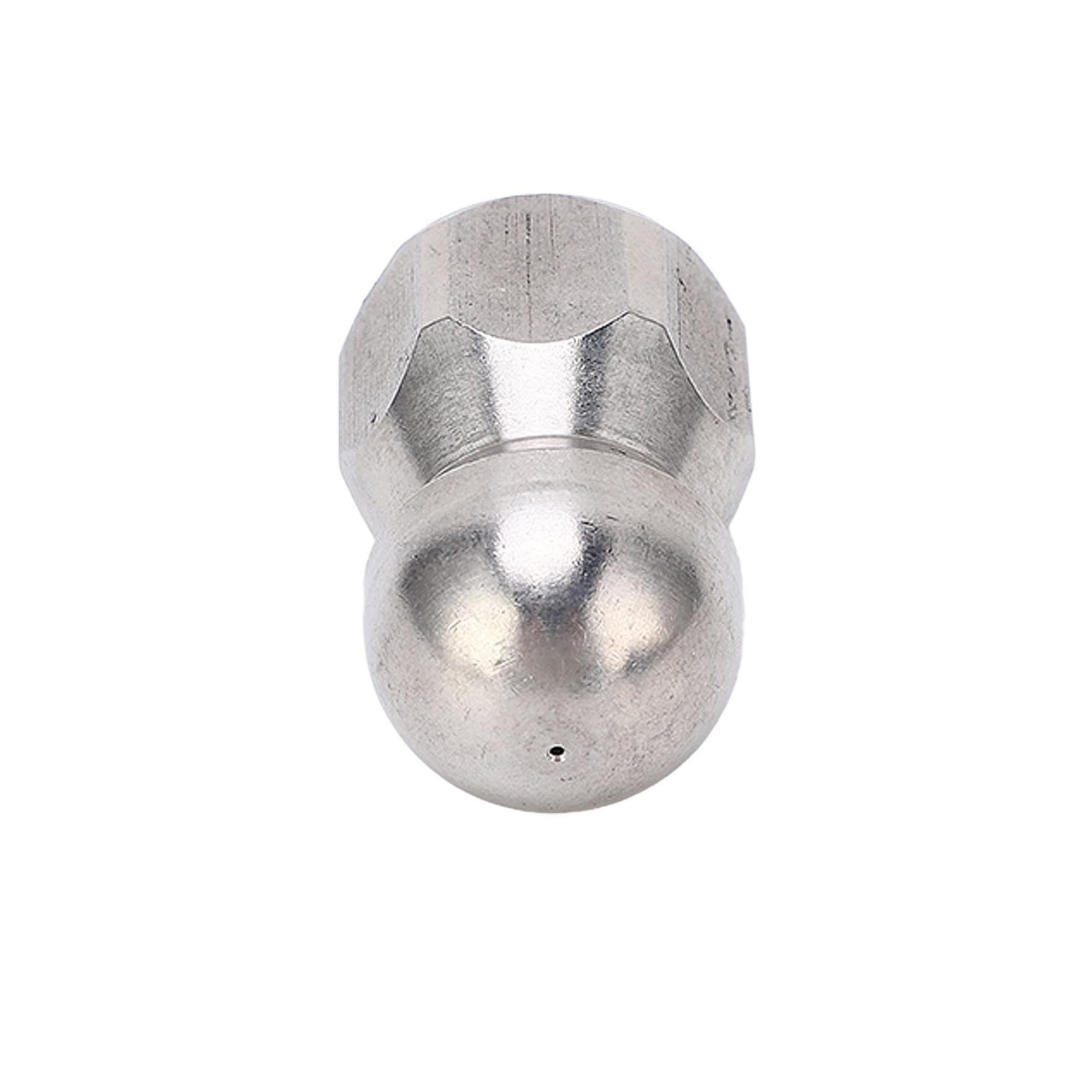 5000PSI High Pressure Washer Nozzle Pipe Dredging Cleaning Nozzle Stainless Steel Jetter Nozzle Ball Head Front 1 Rear 3 Holes G3/8in Stainless steel