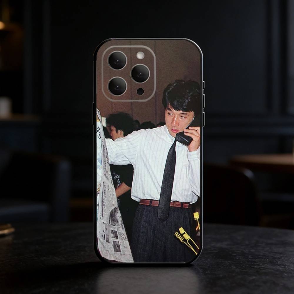 

Kung Fu Star J-Jackie C-Chan Phone Case For iPhone 17,16,15,14,13,12,11 Plus,Pro Max,SE4Soft Silicone Black Cover iPhone14Plus