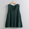 Plus Size Knit Vest Pullover V-Neck Loose Sleeveless Outerwear Sweater Vest Jacket
