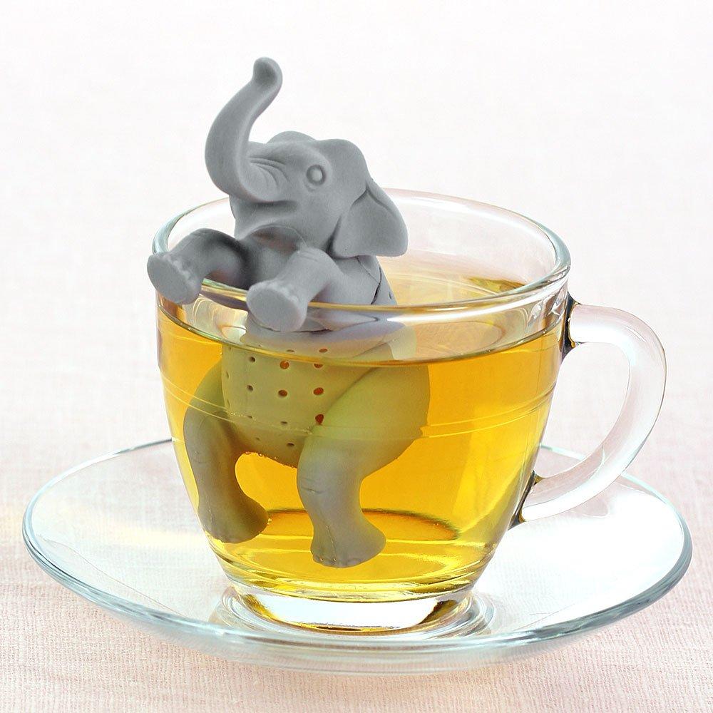 Carolata Animal Tea Strainer (Asian ElephantDishwasher and Microwave SafeSilicone) Cute Animal Tea Strainer Tea Infuser Gift