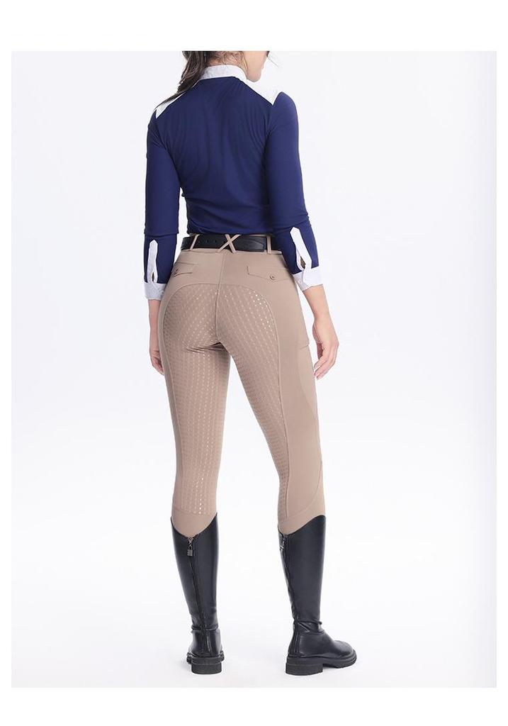 Unisex Non-Slip Silicone Full Seat Equestrian Breeches for Professional Horse Riding