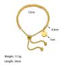Korean Pull Adjustable Bracelets Women Dainty Rounded Beads Metal Chain Minimalist Gold Bangle Jewelry Waterproof ALN2601001610
