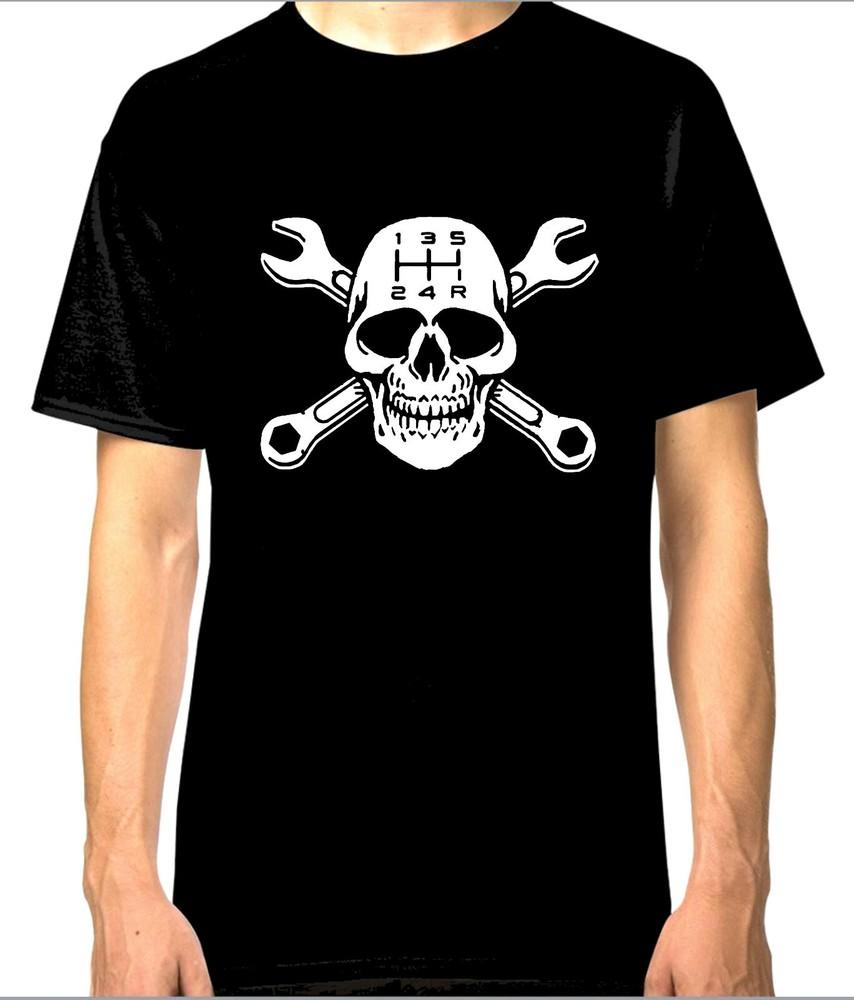 

GEARHEAD JOLLY ROGER Rockabilly mechanic T-shirt *100% cotton* High Quality* Unisex T-Shirt S
