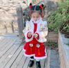 Winter-Hanfu für Mädchen: Samtgefütterter Tang-Anzug für Geburtstage & Neujahrsfeiern, Formelle Kleidung zum ersten Geburtstag, Chinesischer Stil.