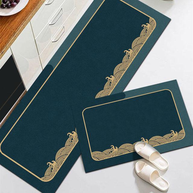 Kitchen Mat Living Room Area Rugs Balcony Hallway Carpet Bathroom Anti -Slip Water Absorbent Washable Floor Mat Entrance Doormat