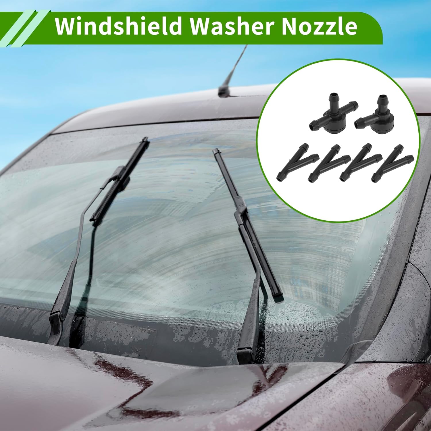 No.31391513/9178897 Windshield Washer Nozzle for Volvo Black Front Windshield Spray Nozzles Wiper Spray Washer Jet Plastic 1Set