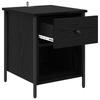 Nightstand Black Oak Effect 40 X 42 X 50 Cm Wood Based Panel