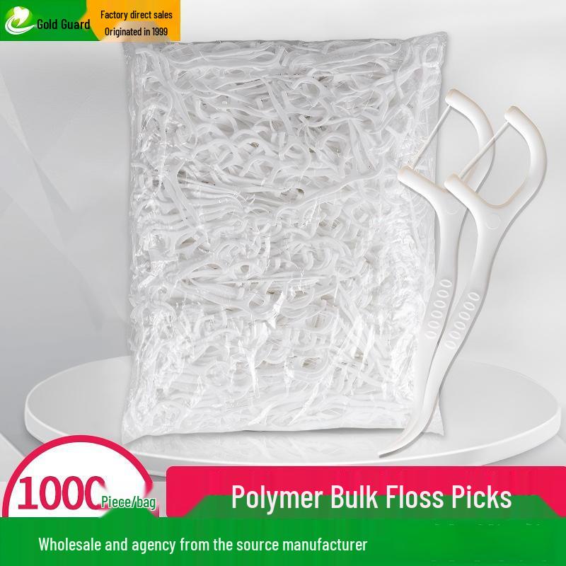 

Gold Dental Floss Picks - 1000 pcs High-Molecular Disposable Super Fine Plastic Toothpicks Bulk.