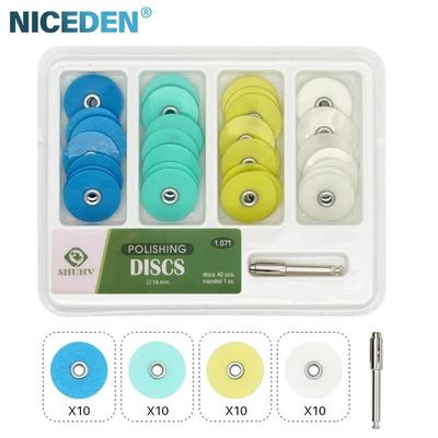 NICEDEN 40Pcs/box Dental Polishing Discs Dental Composite Polishing Disc Gross Reduction Contouring Mandrel Stripes Set