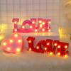 Romantic Night Light Ornament Red Pink Heart Marquee Table Lamp Love Heart LED Lamp  Anniversary