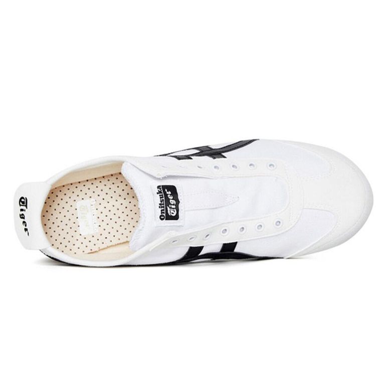 Onitsuka Tiger Mexico 66 Slip-On Comfortable Non-Slip Lightweight Low-Top Casual Shoes Unisex sneaker White Black D342Q-0190
