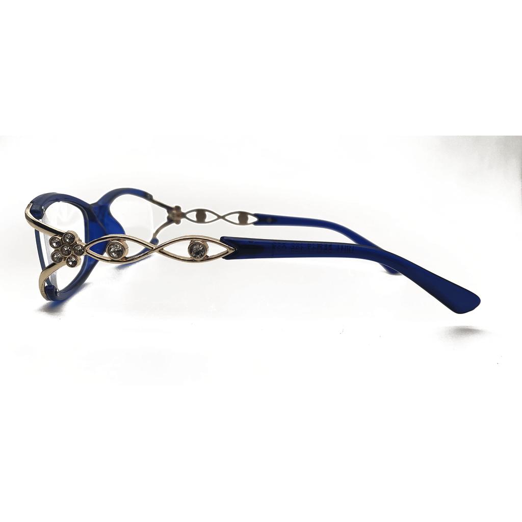 RSINC Vollrand Leichtgewicht, Rahmen/Brille/ Für Männer und Frauen, Modern, Unisex, Gold-Hellblau-Damen-3 NV-65I7-5GAL