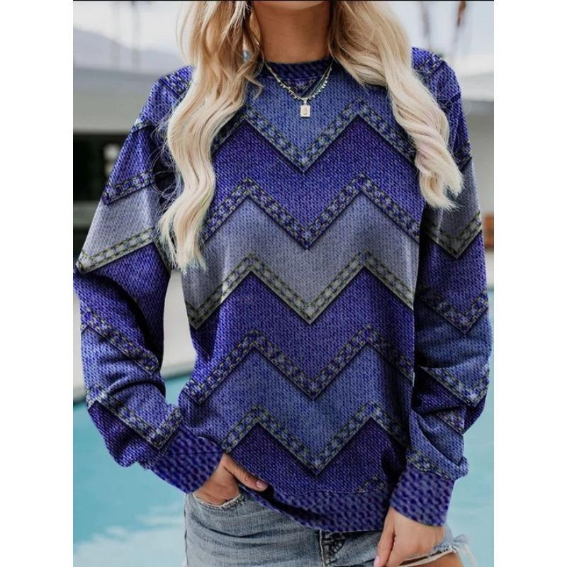 Ethnic Geometric Pattern 3D Print Sweatshirts Women Casual Raglan Long Sleeves Hoodie Y2k Pullover Harajuku Tops