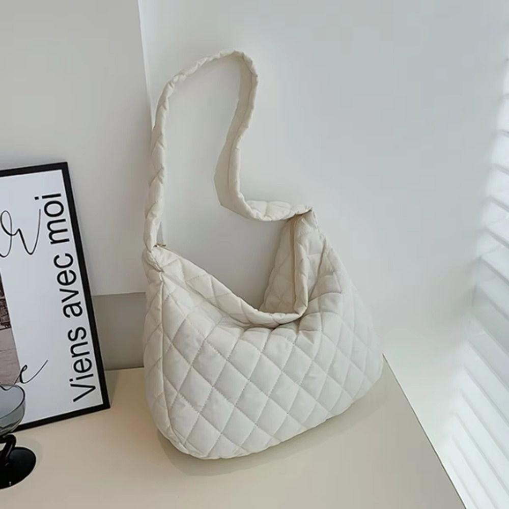 Large Capacity Bubble Shoulder Bag Pleated Cloud Pattern Tote Bag Space Cotton Underarm Bag  Female