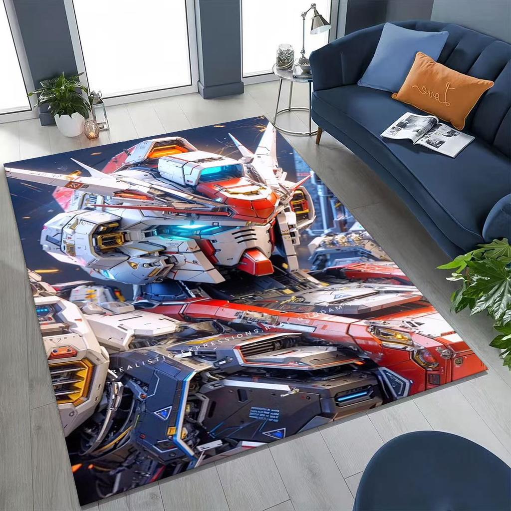 Tappeto Robot Cartoon Gundam Retrò Stile 27 per Camera da Letto Soggiorno Divano Casa Zerbino Decorazione, Tappetino Pavimento Grande Antiscivolo per Bambini Regalo