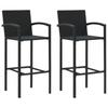 Day and Night - Day and Night Kitchen Stools 2 Units Black Synthetic Rattan