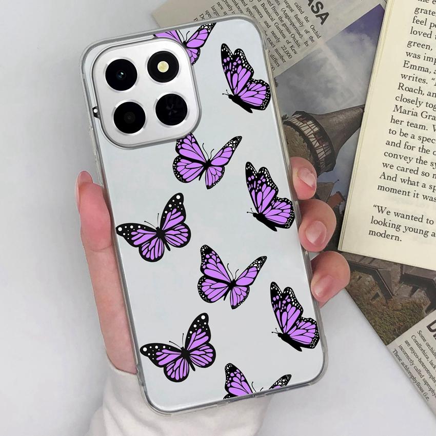 

Ультратонкий прозрачный чехол для телефона Huawei Honor X8c X6c 400 Pro X7a X8a Элегантный цветочный узор Мягкий силиконовый Противоударный Защитный чехол для Huawei Honor X6C