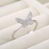 New Silver Color Delicate Butterfly Women Rings Brilliant Cubic Zirconia Girl Stylish Party Accessories Female Trendy Jewelry