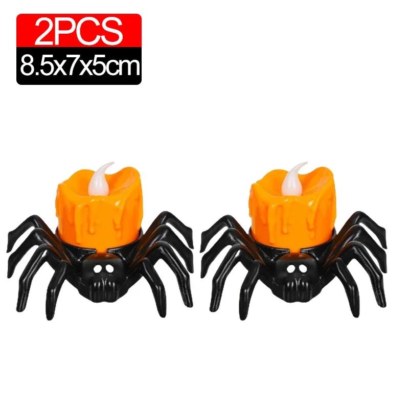 122Pcs Led Spider Candle Light Lamp Flickering Flameless Battery Lights Flashing Electric Candles Halloween Party Decoration
