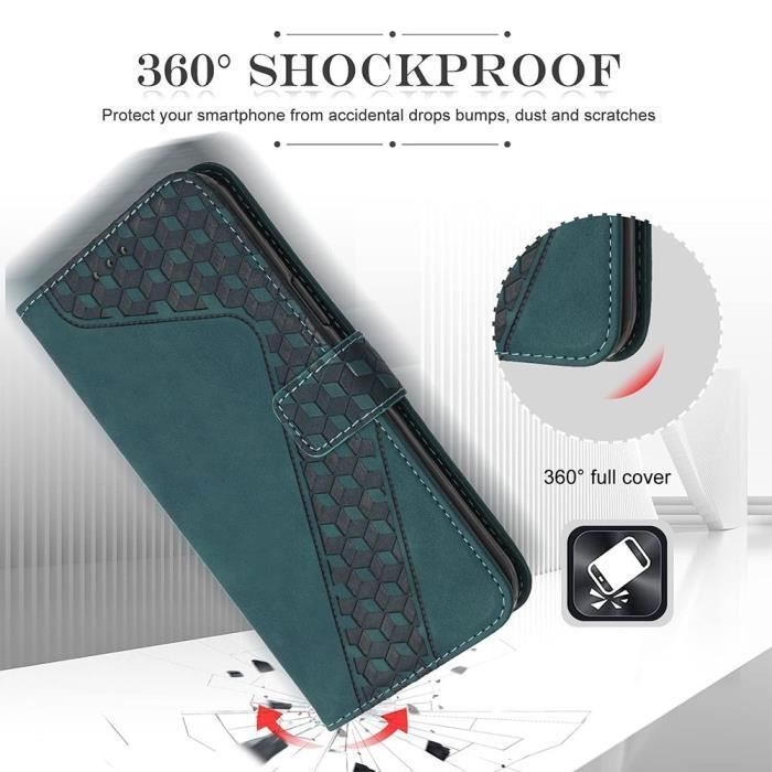 Skal för Samsung Galaxy S24 FE - BOOLING - PU-läder - Korthållare - Midnattsgrön - Halvstyvt