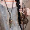Hot Sale Vintage Boho Metal Necklace Women Antique Long Collar Chains Pendant Handmade Statement Jewelry Layers Accessories