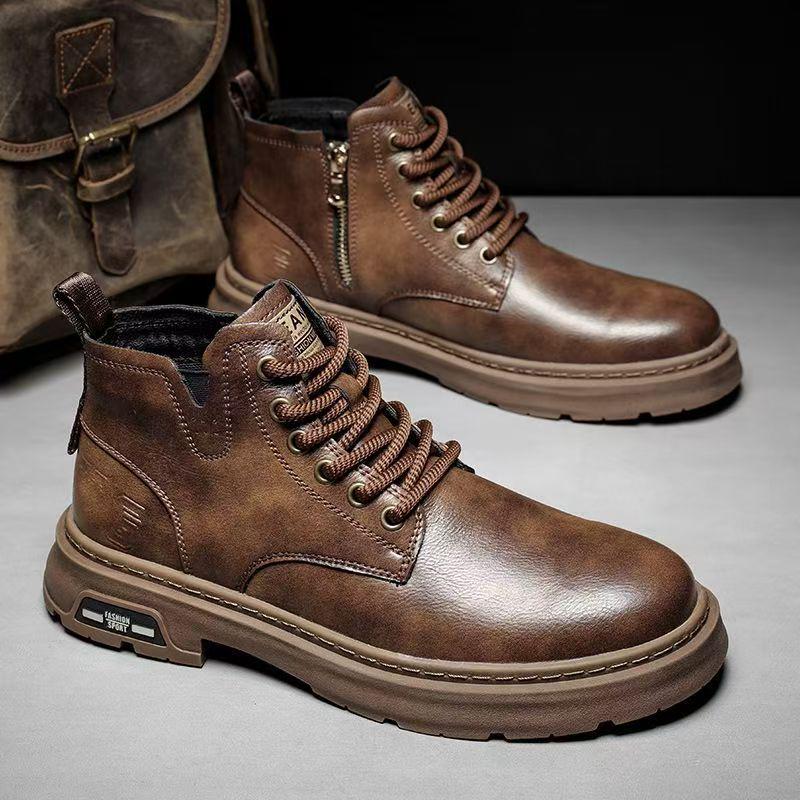 

Чоловічі ретро повсякденні робочі черевики - Універсальні Мартін у британському стилі з товстою підошвою 43