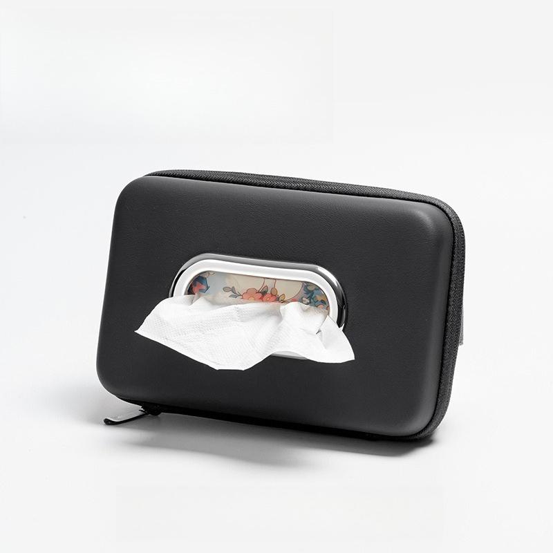 Car Hanging Mounted Tissue Box With Creative Backrest Sun Visor Car Armrest Box Drawer Box Multifunctional Four color Tissue Bag