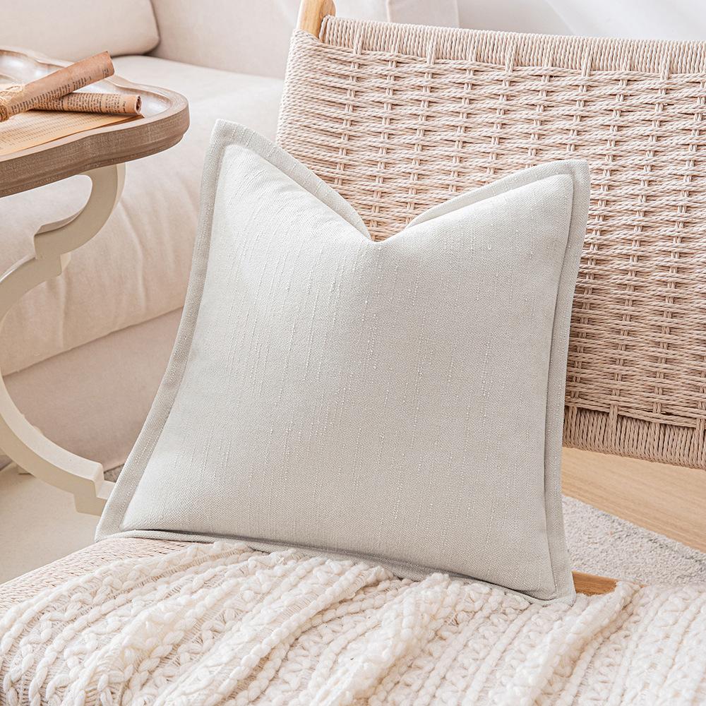 Ins Fengchenille Pillow Bamboo Joint Pattern Jacquard Cushion Internet Celebrity Super Thick Pillow Case Pressed on The Edge of The Sofa Bedside Back