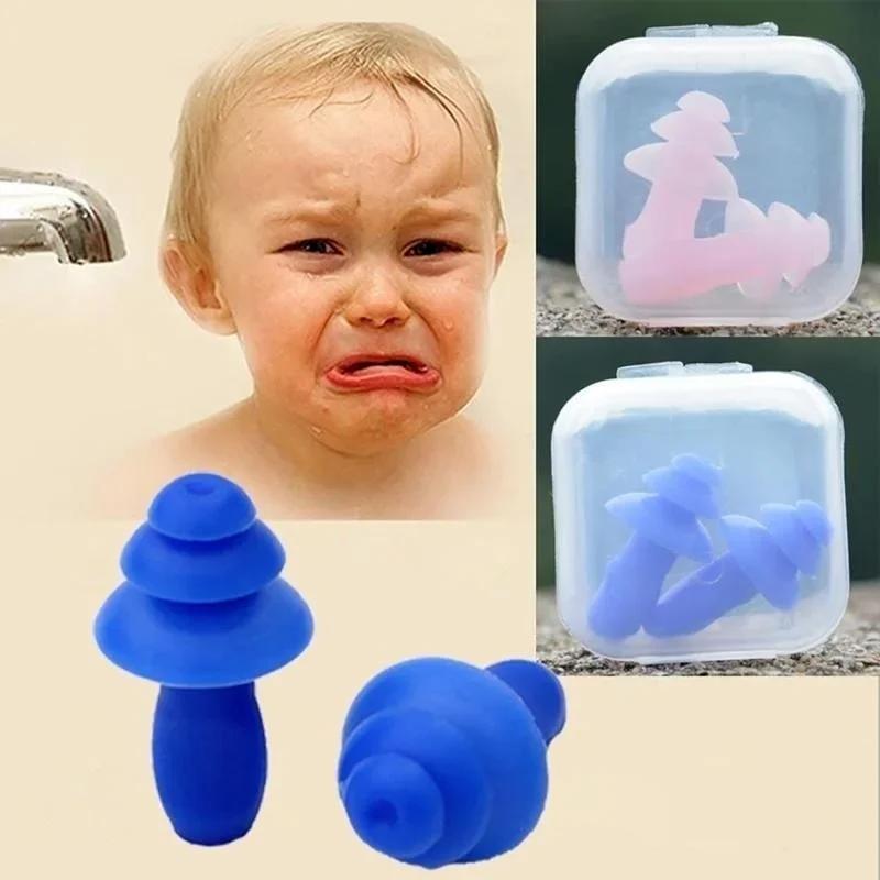 3pair Silicone Ear Plugs Anti Noise Snore Earplugs Comfortable for Study Sleep and Swimming Random Color