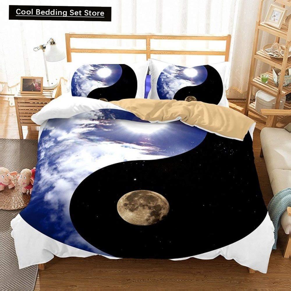 Yin Yang King Queen Duvet Cover Vintage Tai Chi Quilt Cover Divination Bedding Set Oriental Culture Polyester Comforter Cover