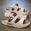 Slippers men's 2025 new summer non-slip thick bottom stepping on shit feeling teenagers outdoor seaside wading dual-purpose one-word drag