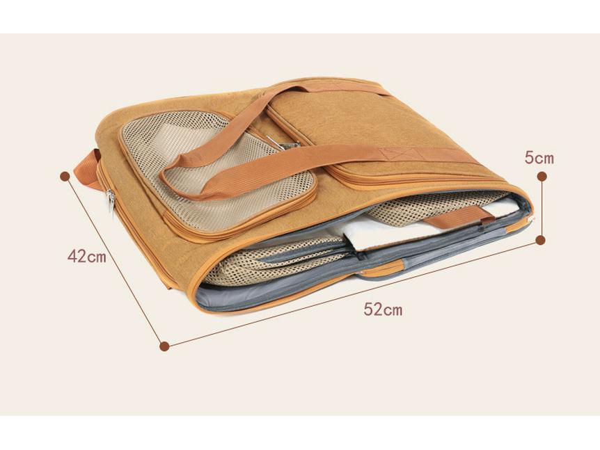 Expandable Handheld Cat & Dog Carrier with Plush Cushion