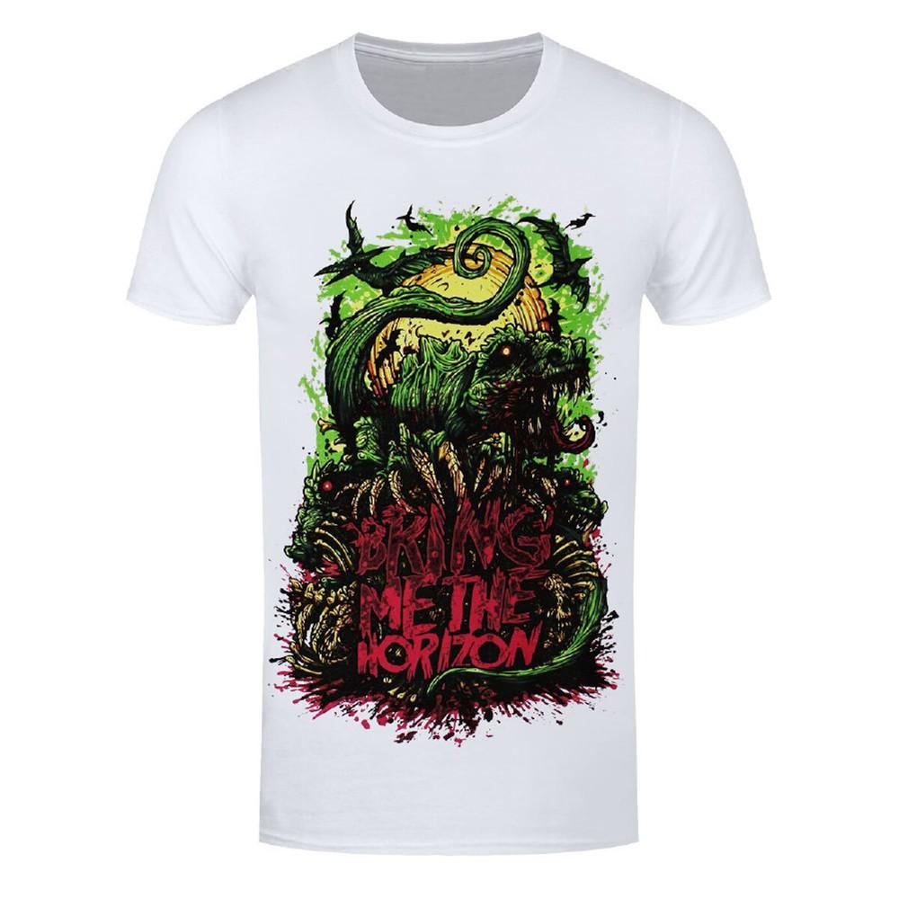Bring Me The Horizon T-Shirt BMTH Dinosaur Band Official New White