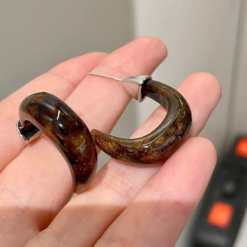 Natural tiger's eye stone series stud earrings for women Maillard exquisite retro earrings niche light luxury high-end temperament earrings